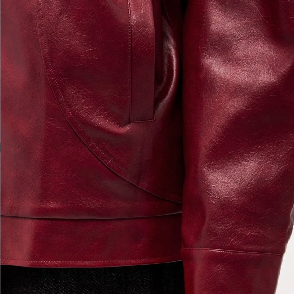 Red leather jacket - Picture 3 of 5